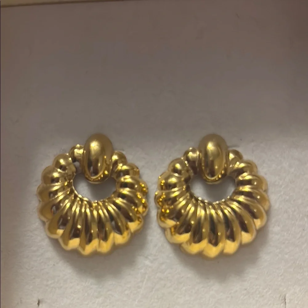Elegant Gold Hoop Earrings - Picture 1 of 3